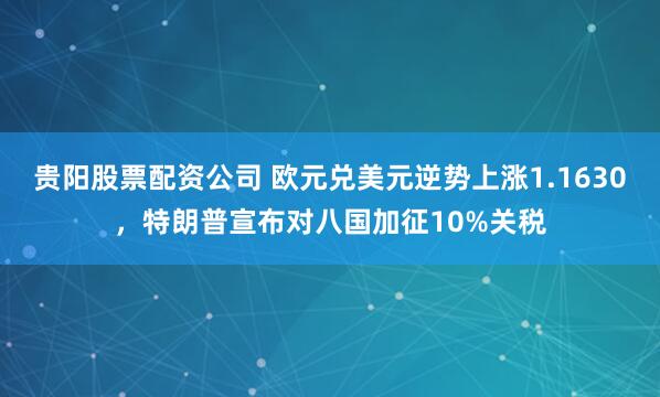 贵阳股票配资公司 欧元兑美元逆势上涨1.1630，特朗普宣布对八国加征10%关税